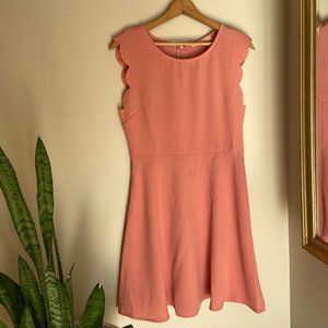 Pink scalloped sleeved dress
